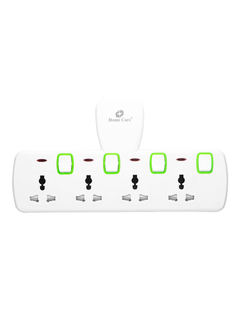 Home Care Home Care Multi Plug Extension Socket, 4 Way Electrical Outlet 3M Extender, Universal Plug Adapter, Charging Station for Home, Office, Kitchen, Individually Switched, Product Registered Under (ECAS)  - Image 1