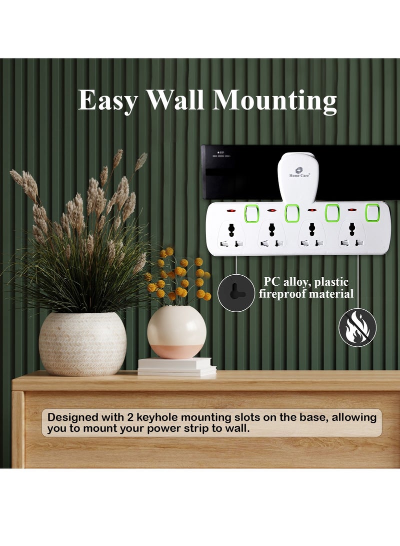 Home Care Home Care Multi Plug Extension Socket, 4 Way Electrical Outlet 3M Extender, Universal Plug Adapter, Charging Station for Home, Office, Kitchen, Individually Switched, Product Registered Under (ECAS)  - Image 5
