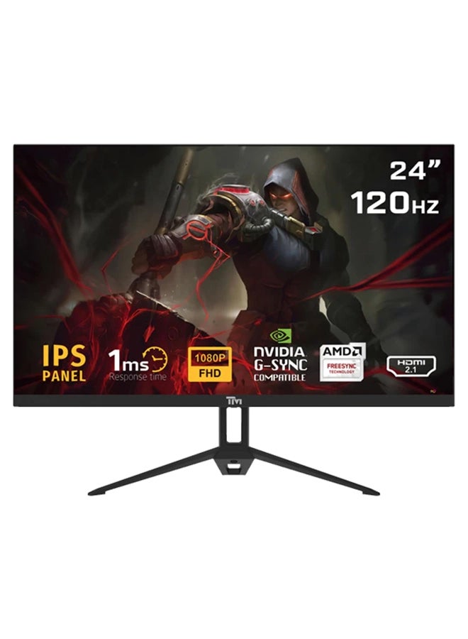 تويستيد مايندز شاشة ألعاب 24 بوصة من سلسلة Eco بتردد 120 هرتز، زمن استجابة 1 مللي ثانية، دقة FHD IPS، HDMI 2.1 و DP1.4، مكبرات صوت مدمجة، دعم التزامن التكيفي، ضوء أزرق منخفض، TM24FHD120IPS - Image 1