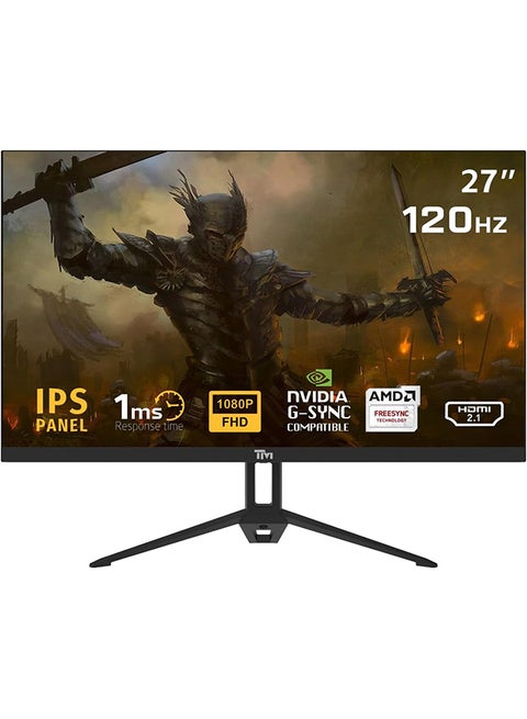 27 inch Eco Series 120hz, 1ms, FHD IPS Gaming Monitor HDMI 2.1 & DP1.4, Built-in Speakers, Adaptive Sync Support, Low Blue Light, TM27FHD120IPS Black
