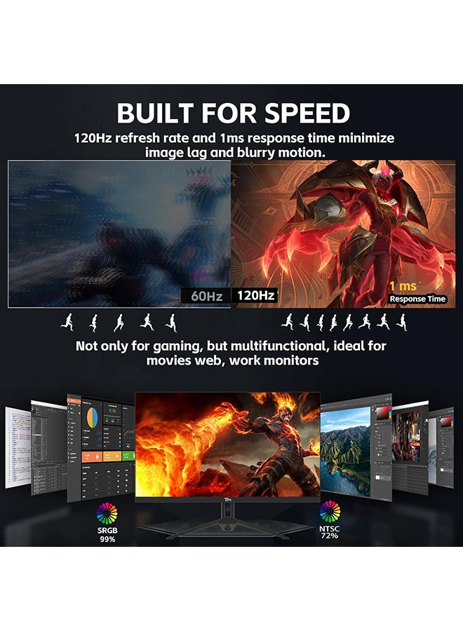 تويستيد مايندز شاشة ألعاب 27 بوصة من سلسلة Eco بتردد 120 هرتز، زمن استجابة 1 مللي ثانية، دقة FHD IPS، HDMI 2.1 و DP1.4، مكبرات صوت مدمجة، دعم التزامن التكيفي، ضوء أزرق منخفض، TM27FHD120IPS - Image 2