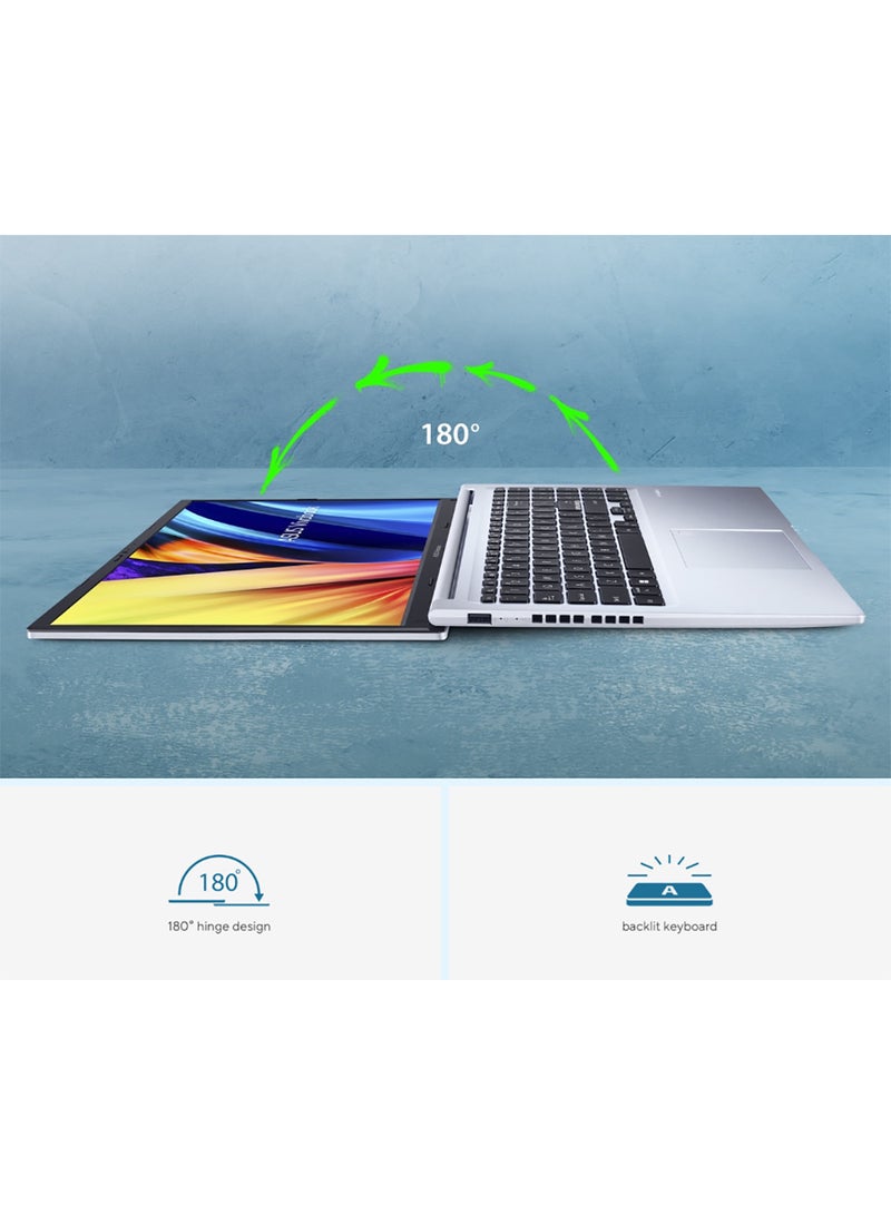 ASUS - VIVOBOOK 15 With 15.6 Inch Full HD(1920 x 1080) Display LED,Intel Core i5-13420H Processor/8GB RAM DDR4/512GB SSD/Intel Iris Xe Graphics/Windows 11 Home English/Arabic Cool Silver - Image 1