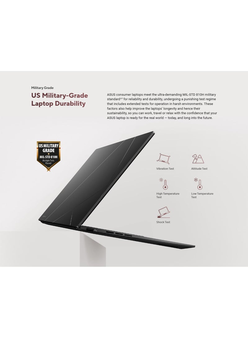 أسوس - Zenbook 14 Laptop With 14.0 Inch WUXGA(1920x1200) Display LED,AMD KRACKAN-8C/BGA Processor/Aluminum Body-OLED Screen-NPU up to 50TOPS/32GB RAM DDR5/512GB SSD/AMD Radeon Graphics/Windows 11 Home/FHD Camera/Type C Charge/Backlit Keyboard English/Arabic Jade Black - Image 1