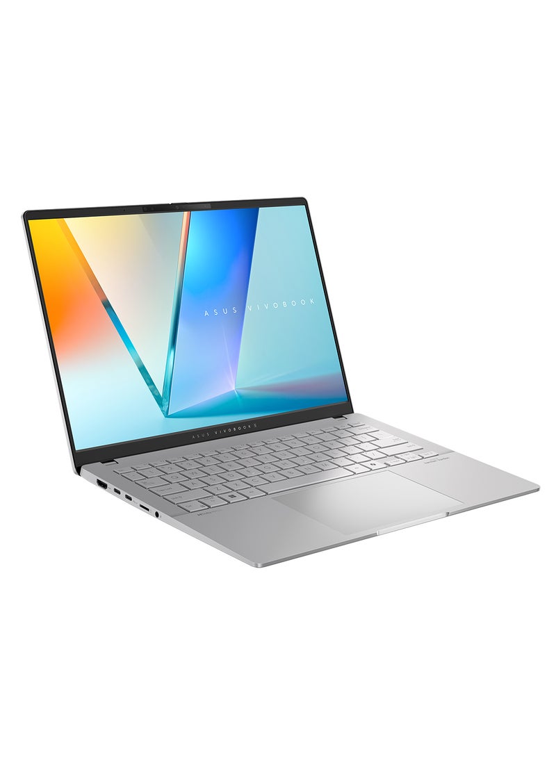 ASUS - Vivobook S  Laptop With 14-Inch OLED WUXGA (1920x1200) Display, AMD R5-7535HS Processor/8GB RAM DDR5/512GB SSD/Full HD Camera/ Backlit Keyboard 1-Zone RGB/ Type C Charge/ English/Arabic Aluminum silver - Image 1