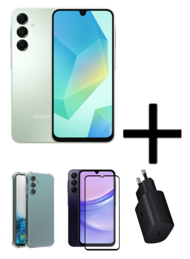 Samsung Galaxy-A16 Dual SIM Light Green 4GB RAM 128GB 4G With a Free Gift Screen Protector + Clear Case compatible with Samsung Galaxy A16 + 25W Adapter USB-C - Image 1