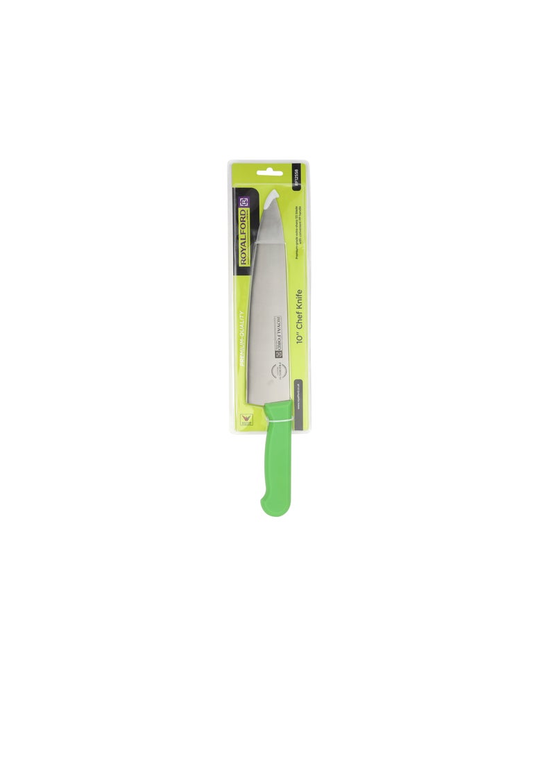 Royalford - Royalford 10" Chef Knife- RF12558/ with Ultra-Sharp Stainless Steel Blades and Rust-Proof Body, PP Handle/ 100% Food-Grade, Suitable for Dining Table - Image 1