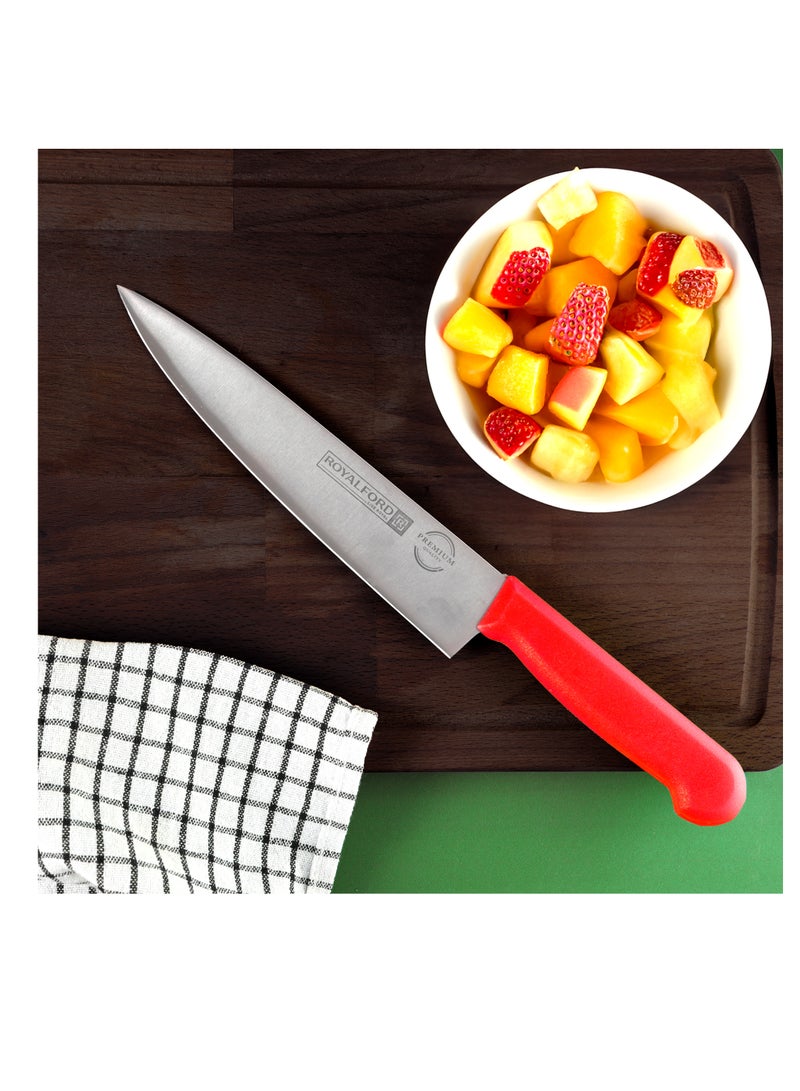 Royalford 8" Chef Knife- RF12559/ with Ultra-Sharp Stainless Steel Blades and Rust-Proof Body, PP Handle
