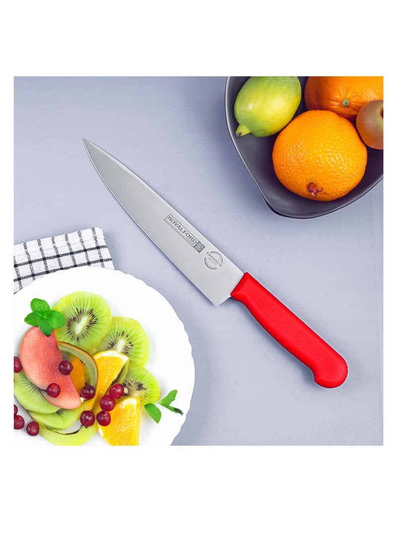 Royalford 8" Chef Knife- RF12559/ with Ultra-Sharp Stainless Steel Blades and Rust-Proof Body, PP Handle