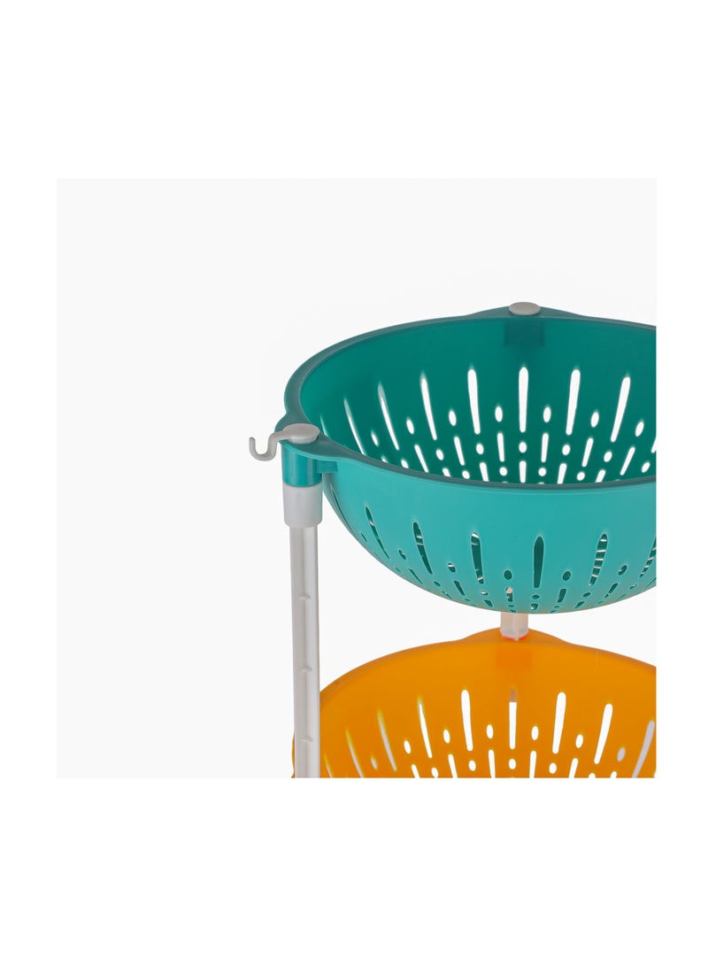 Royalford 4 Layer Kitchen Rack- RF12480/ Round Plastic Multi-Purpose Storage Stand for Fruits, Vegetables, Accessories Multicolor - Image 4