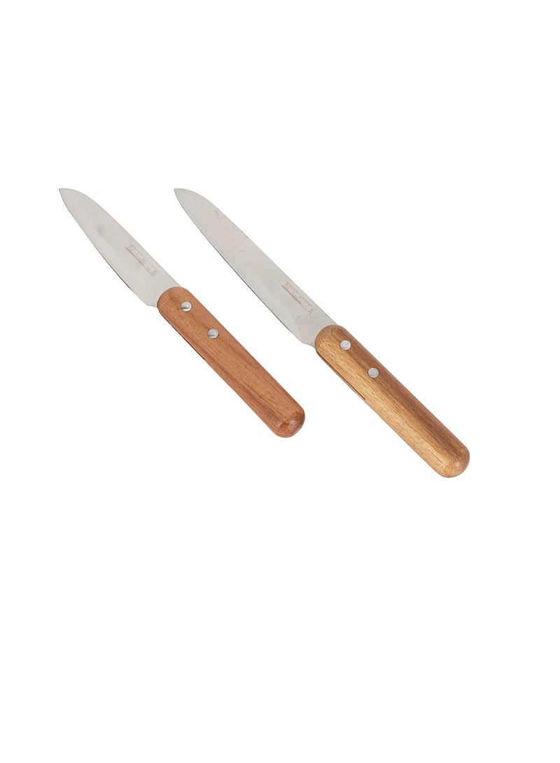 Royalford Royalford Kitchen Knife Set- RF12465/ Pack of 2, Includes 5" Utility and 3.5" Paring Knife Brown  - Image 2