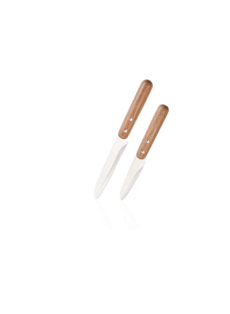 Royalford Royalford Kitchen Knife Set- RF12465/ Pack of 2, Includes 5" Utility and 3.5" Paring Knife Brown  - Image 3