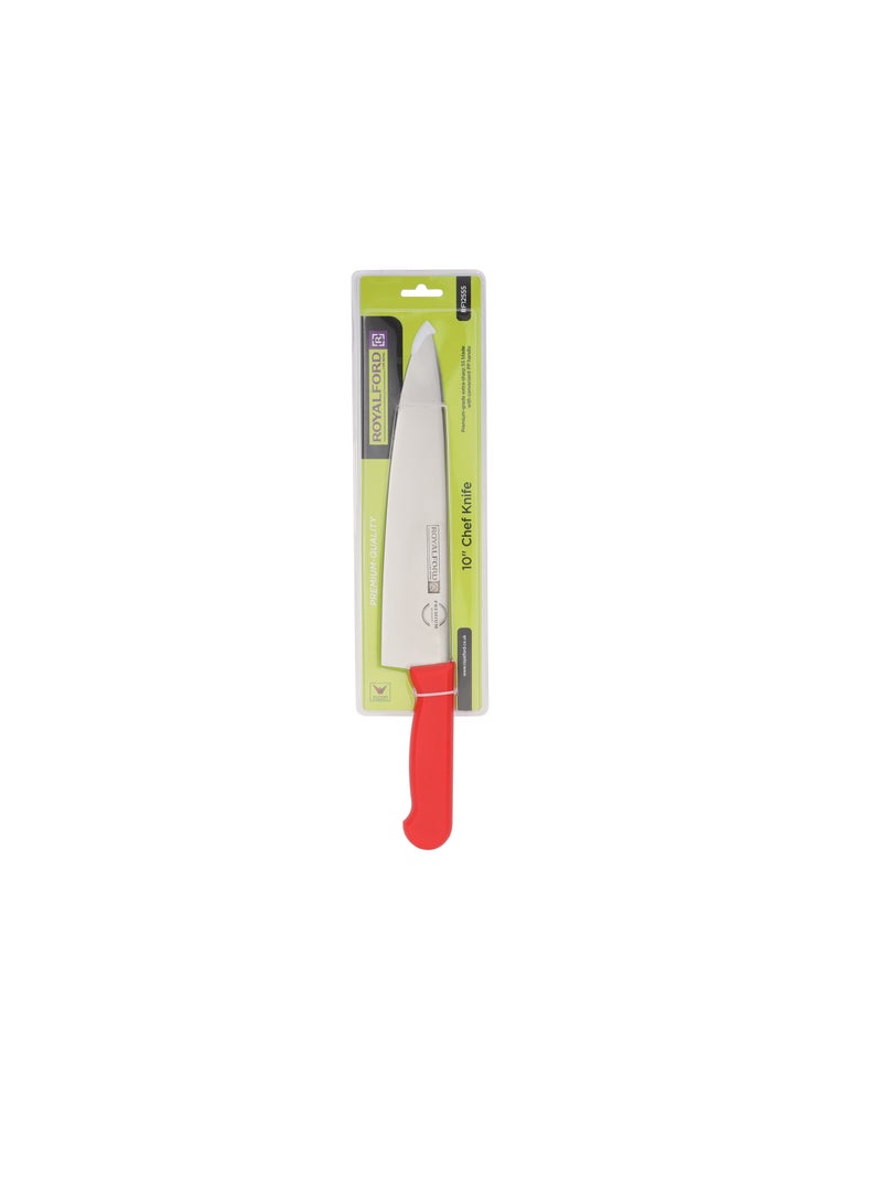 Royalford 10" Chef Knife- RF12555/ with Ultra-Sharp Stainless Steel Blades and Rust-Proof Body, PP Handle