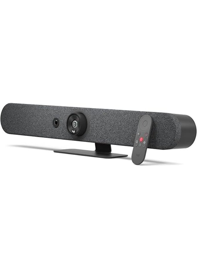 Logitech Rally Bar Mini 4K UHD Conferencing Camera - 6 Beamforming Microphones, PTZ Camera, 3 Speakers, AI Viewfinder, 4X Digital Zoom, Teams, Zoom, Meet Rooms - 960-001340 Black - Image 1