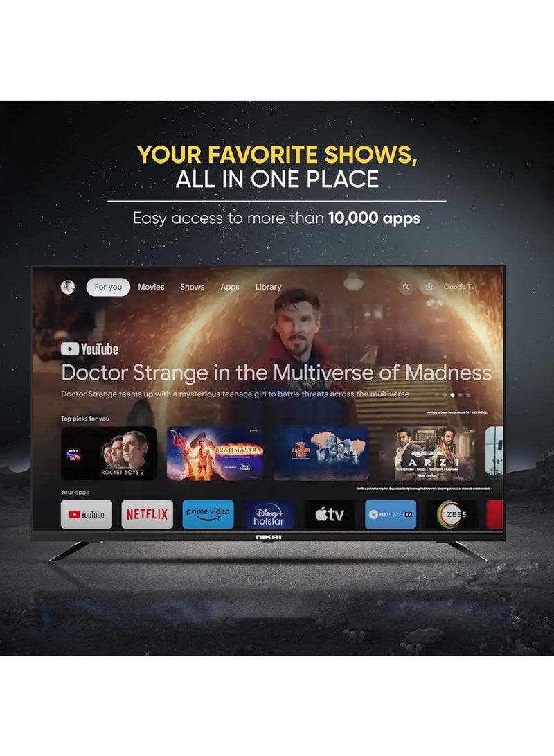 NIKAI - 50 Inch QLED WebOS 4K Smart UHD TV, Hands-Free Voice Control, Dolby Digital, Built-in Wi-Fi, Bluetooth, High Colour Gamut, Effortless Connectivity With Android & Apple Devices - NIK50MEU4QLED1 Black - Image 1