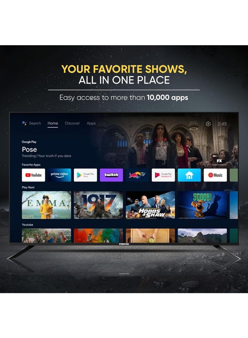 NIKAI - 50 Inch QLED WebOS 4K Smart UHD TV, Hands-Free Voice Control, Dolby Digital, Built-in Wi-Fi, Bluetooth, High Colour Gamut, Effortless Connectivity With Android & Apple Devices - NIK50MEU4QLED1 Black - Image 1