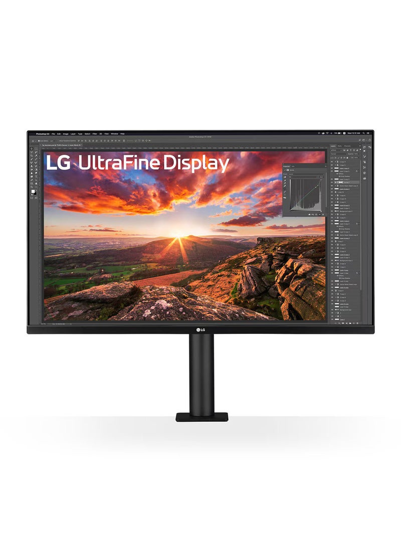 LG - 31.5 inch Ergo Monitor, IPS Display, 4K UHD Resolution, 60Hz Refresh Rate, 5ms (GtG @ Faster) Response Time, 1.07b Color Display, Dynamic Action Sync | 32UN880K Black - Image 1