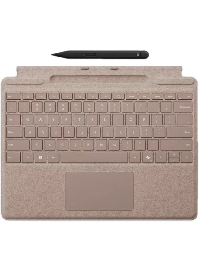 Microsoft - Surface Pro Keyboard with Slim Pen - Pair with Surface Pro (11th Edition), Surface Pro 10, Pro 9, and  Pro 8 -English Dune - Image 1