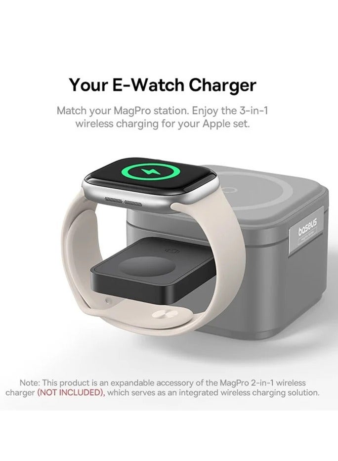 Baseus Magpro Magnetic Wireless Charger for Apple Watch 2.5W Portable Charger Type C Cosmic Black  - Image 4