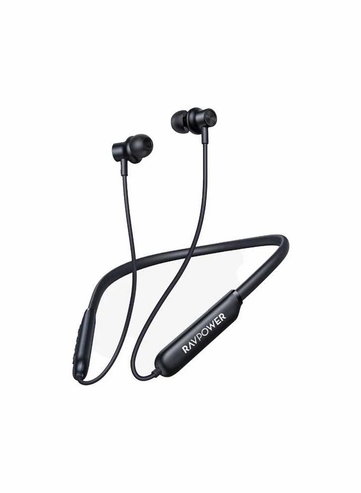 RAVPOWER Neckband Wireless Earbuds 32Hour-RP-BH1008 black  - Image 1