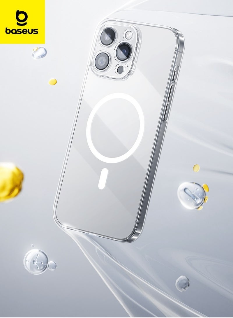 Baseus - iPhone 16 Pro Case Clear, Compatible with MagSafe, Anti-Yellowing Hard Shell Slim Magnetic Phone Sleeve for iPhone 16 Pro, Transparent, Slim Thin MagSafe Phone Cover 6.3" for Apple 16 Pro, Durable, Lightweight, Scratch-Resistant, Crystal Clear Protection (Clear) iPhone 16 Pro - Clear - Image 1