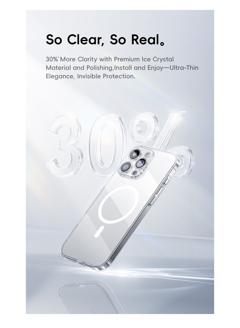 Baseus - iPhone 16 Pro Case Clear, Compatible with MagSafe, Anti-Yellowing Hard Shell Slim Magnetic Phone Sleeve for iPhone 16 Pro, Transparent, Slim Thin MagSafe Phone Cover 6.3" for Apple 16 Pro, Durable, Lightweight, Scratch-Resistant, Crystal Clear Protection (Clear) iPhone 16 Pro - Clear - Image 1