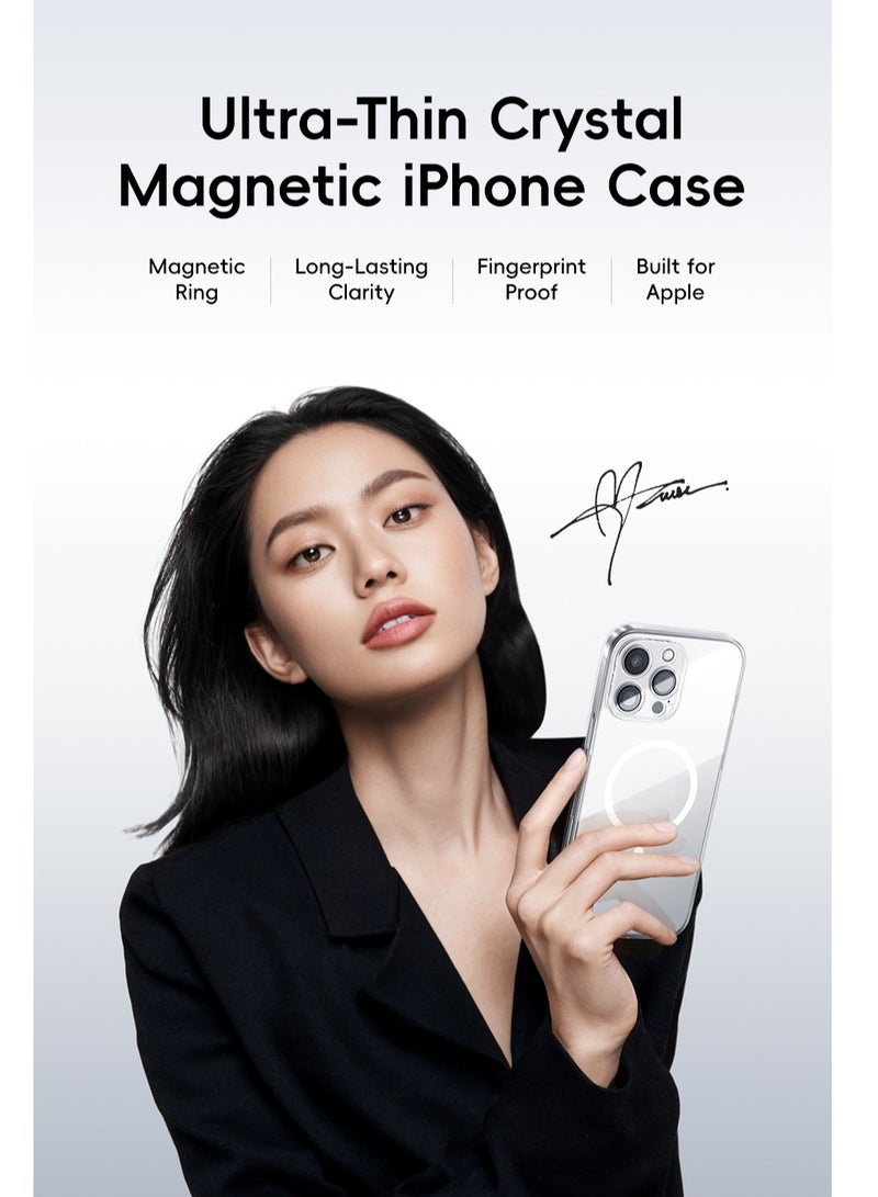 Baseus - iPhone 16 Pro Case Clear, Compatible with MagSafe, Anti-Yellowing Hard Shell Slim Magnetic Phone Sleeve for iPhone 16 Pro, Transparent, Slim Thin MagSafe Phone Cover 6.3" for Apple 16 Pro, Durable, Lightweight, Scratch-Resistant, Crystal Clear Protection (Clear) iPhone 16 Pro - Clear - Image 1