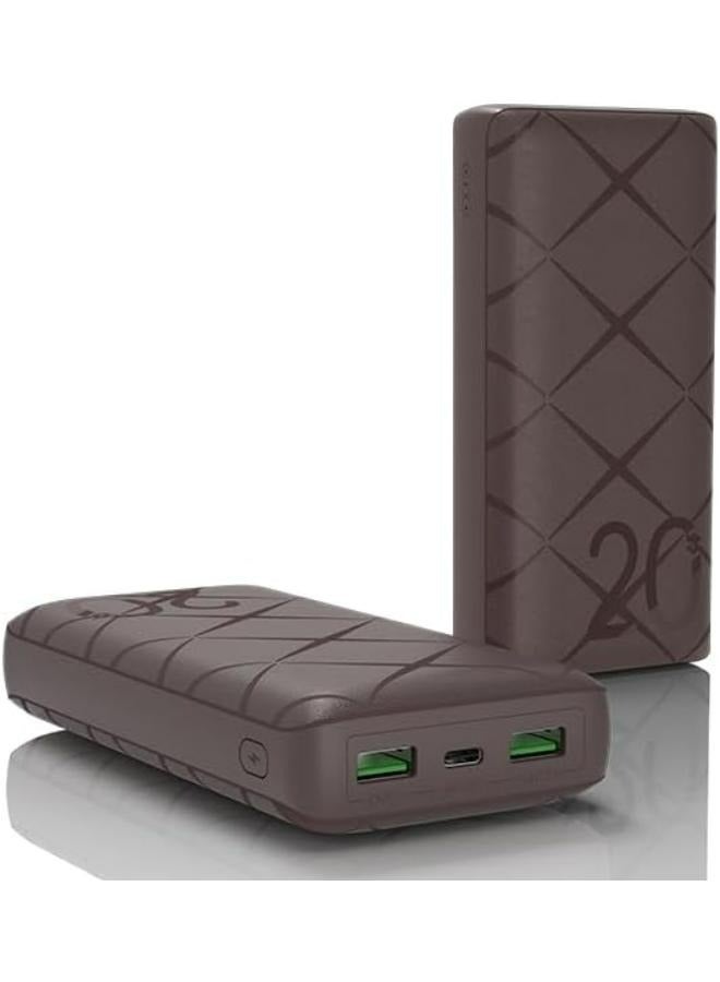 إنفينيكس - 20000 مللي أمبير في الساعة Infinix XPower 20 - XP20: بنك طاقة 15 وات 20000 مللي أمبير في الساعة مع شحن سريع من النوع C ومنفذي USB - 3 مخرجات بني 20000 mAh بني - Image 1