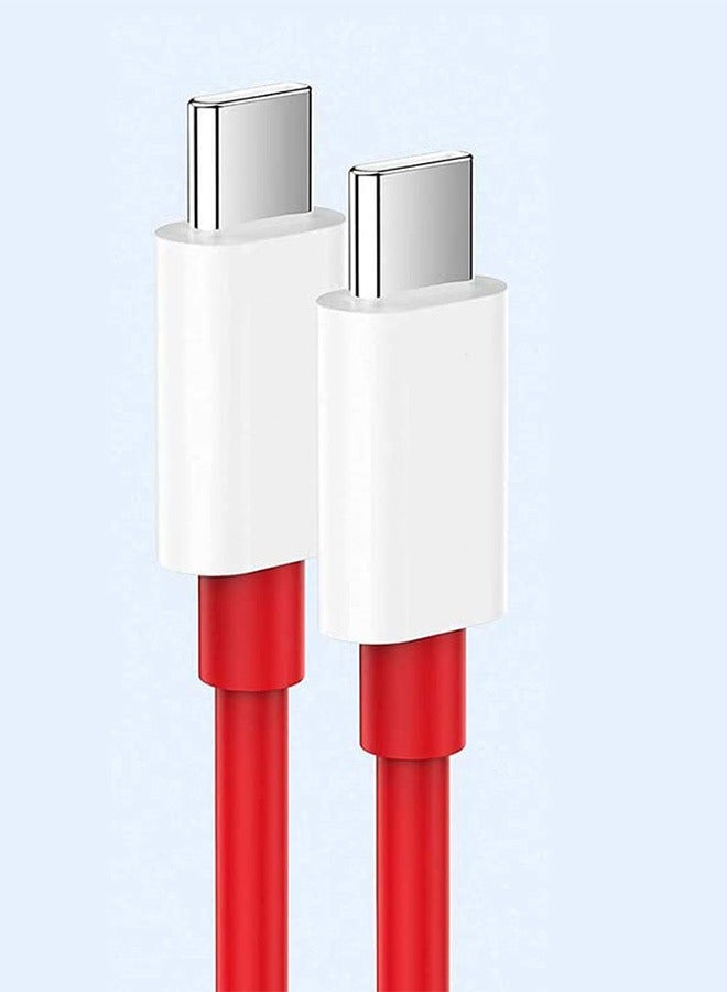 OnePlus - Fast Charging Type-C to Type-C Cable – 1 Meter Red - Image 1