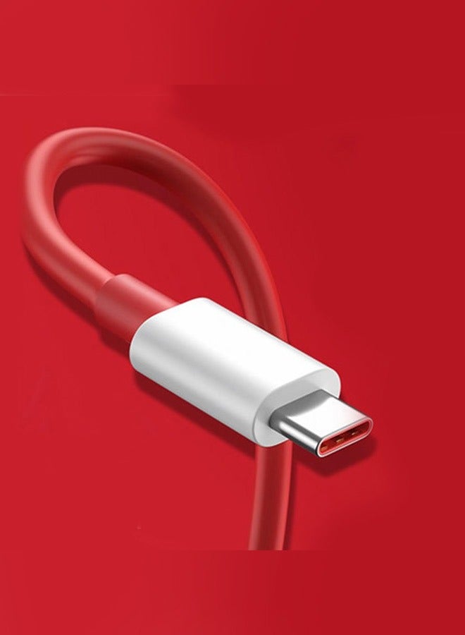 OnePlus - Fast Charging Type-C to Type-C Cable – 1 Meter Red - Image 1