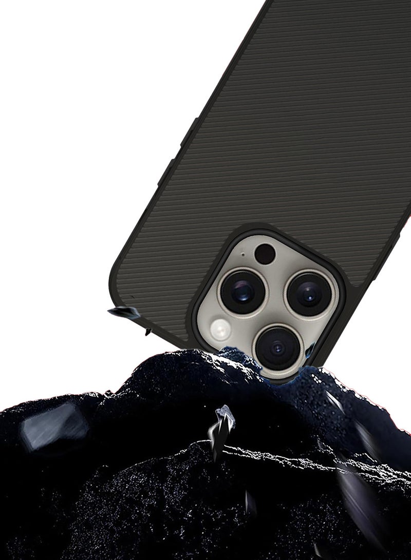 MARGOUN 3Packs Air Skin Case Cover for Apple iPhone 16 Pro Max, Line Design Back Cover Sturdy Durable Ultra-Thin Case Drop Protection Cover Transparent with 2 Shock Proof Screen Protectors - Dark Grey-3 - Image 4