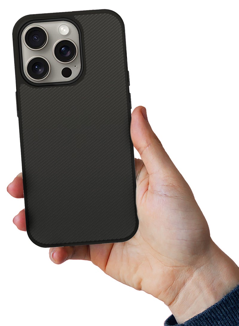 MARGOUN 3Packs Air Skin Case Cover for Apple iPhone 16 Pro Max, Line Design Back Cover Sturdy Durable Ultra-Thin Case Drop Protection Cover Transparent with 2 Shock Proof Screen Protectors - Dark Grey-3 - Image 5