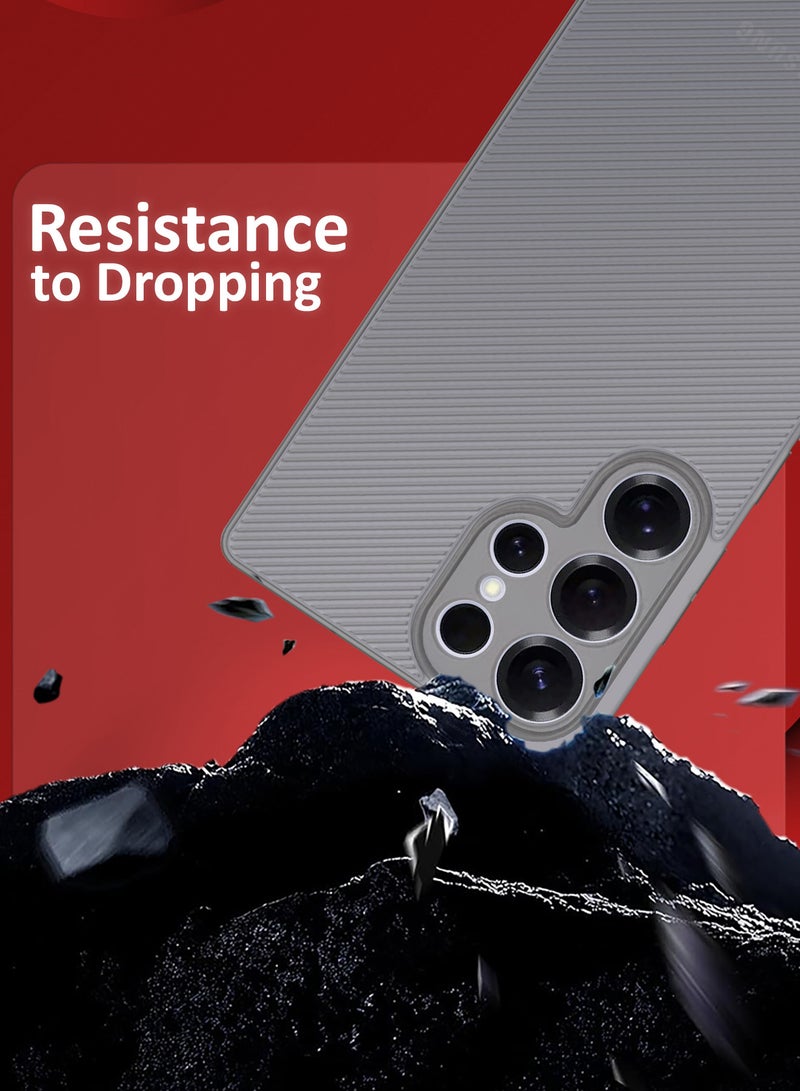 MARGOUN Case Air Skin Line Design Back Cover Sturdy Durable Ultra-Thin Case Drop Protection Cover Clear (For Galaxy S25 Ultra) Dark Grey-1 - Image 4