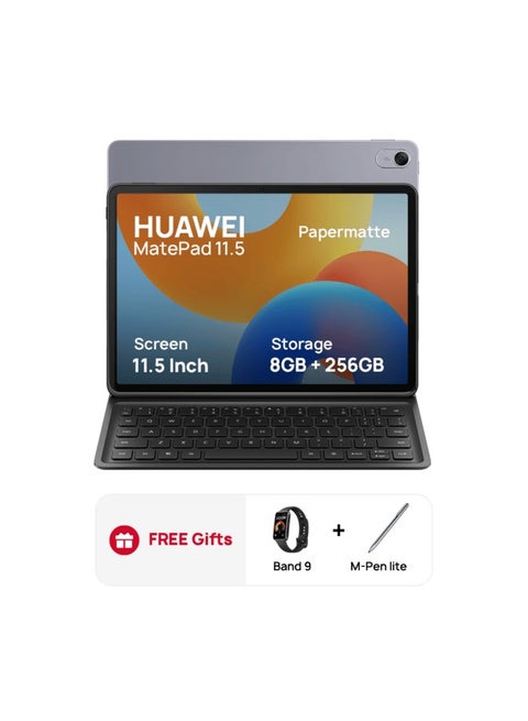 MatePad 11.5 New PaperMatte Edition Tablet Space Gray 8GB RAM 256GB WIFI Inbox Keyboard With Band 9 and M - Pen Lite