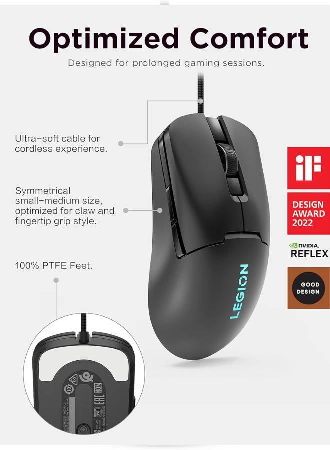 لينوفو Legion M300s RGB Gaming Mouse (Black) - Image 3