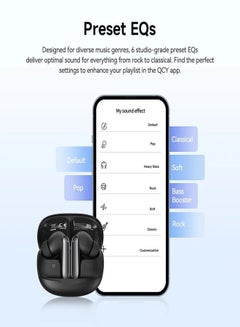 QCY TWS MeloBuds N50, Wireless Earphone, Bluetooth Earbuds with Active Noise Cancellation, Ultra Low Latency For Gaming, 28 Hrs Long Battery Life, Touch Controls and IPX5 Water Resistance Black  - Image 5