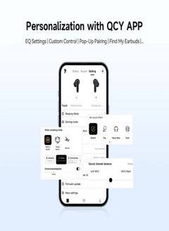 QCY TWS MeloBuds N50, Wireless Earphone, Bluetooth Earbuds with Active Noise Cancellation, Ultra Low Latency For Gaming, 28 Hrs Long Battery Life, Touch Controls and IPX5 Water Resistance Black  - Image 3