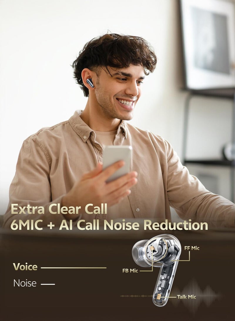 كيو سي واي تويز ملبودز N50، سماعات أذن لاسلكية، سماعات بلوتوث مع إلغاء الضوضاء النشط، زمن تأخير منخفض للغاية للألعاب، 28 ساعة من عمر البطارية، تحكم باللمس ومقاومة للماء IPX5 - Image 4