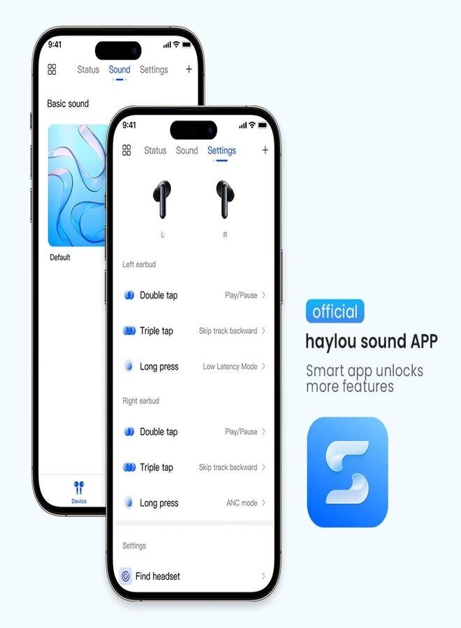 Haylou - Mori Pro Wirless Earbuds, 5.4 Bluetooth Earphone with Active Noise Cancellation. 6-Mic for Clear Calls, 35 Hours Battery Life, Low-Latency Gaming Mode and Customizable EQ Black - Image 1