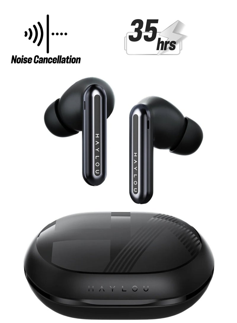 Haylou - Mori Pro Wirless Earbuds, 5.4 Bluetooth Earphone with Active Noise Cancellation. 6-Mic for Clear Calls, 35 Hours Battery Life, Low-Latency Gaming Mode and Customizable EQ Black - Image 1