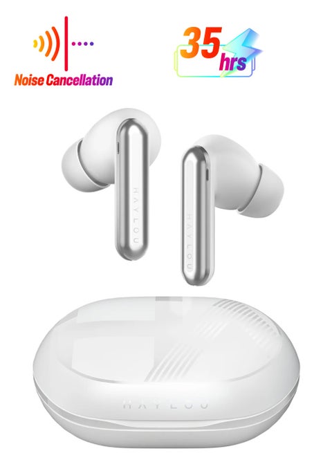 Mori Pro Wireless Earphones,5.4 Bluetooth Earbuds,Low Latency for Gaming,Hi-Fi Sound Quality,6-mic Noise Cancellationa & Anti-wind Noise,35 Hours Battery,Compatible with iOS & Android White