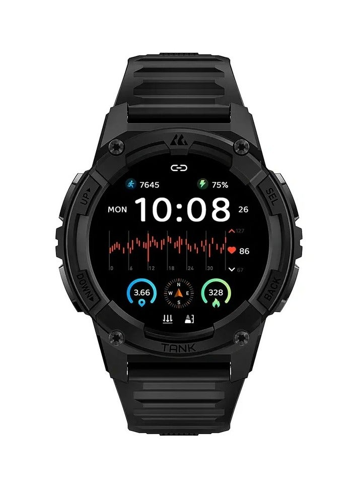 KOSPET TANK S2 Smartwatch – AMOLED Display, Bluetooth Calling, 5ATM Waterproof, Comprehensive Health Tracking, 12-Day Battery Life, Precise GPS, Alexa & AI Voice Assistant – Perfect for Athletes & Adventurers Black - Image 2