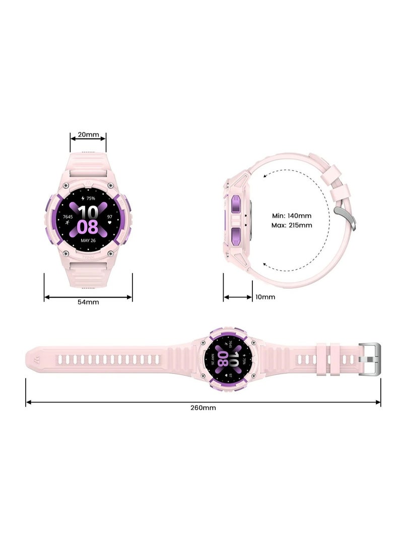 KOSPET - TANK S2 Smartwatch – AMOLED Display, Bluetooth Calling, 5ATM Waterproof, Comprehensive Health Tracking, 12-Day Battery Life, Precise GPS, Alexa & AI Voice Assistant – Perfect for Athletes & Adventurers Pink - Image 1