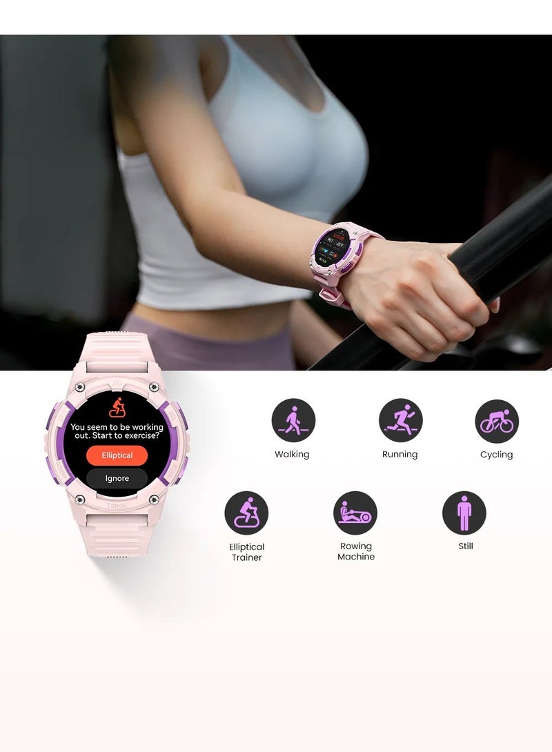 KOSPET - TANK S2 Smartwatch – AMOLED Display, Bluetooth Calling, 5ATM Waterproof, Comprehensive Health Tracking, 12-Day Battery Life, Precise GPS, Alexa & AI Voice Assistant – Perfect for Athletes & Adventurers Pink - Image 1