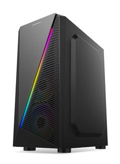 ميكرو ديجيت Desktop Computer Case Chassis  Gaming Computer Case / PC Cabinet Strata with Tempered Glass & Cooling Fan With RGB Light Black  - Image 4