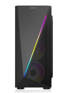 ميكرو ديجيت Desktop Computer Case Chassis  Gaming Computer Case / PC Cabinet Strata with Tempered Glass & Cooling Fan With RGB Light Black  - Image 5
