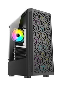 ميكرو ديجيت Premium PC Cabinet With LED Technology /Special Laser Cut/3D Head Disspation &Clear Inside View Black  - Image 1
