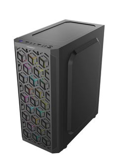 ميكرو ديجيت Premium PC Cabinet With LED Technology /Special Laser Cut/3D Head Disspation &Clear Inside View Black  - Image 5