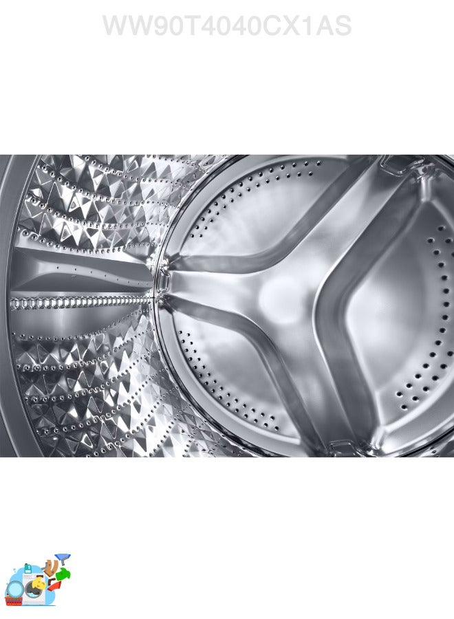 Samsung Samsung Washing Machine, Eco Bubble, 9KG, Inverter Motor, Inox- WW90T4040CX1AS 9 kg WW90T4040CX1AS Inox - Image 5