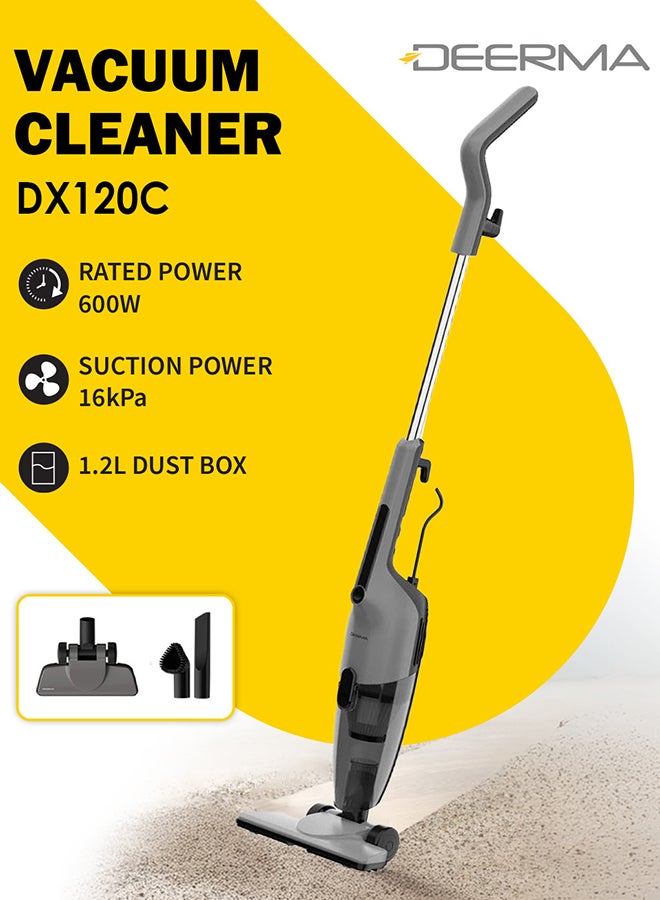 Deerma Portable Handheld Vacuum Cleaner – Powerful Suction, Lightweight & Cordless Design, Rechargeable Battery, High-Efficiency Filtration, Easy to Use for Home, Car, and Office Cleaning DX120C-Black 600 W DX120C Black  - Image 1