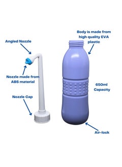 Home Care Home Care Pack of 2 Portable Bidet 650ml - Travel Portable Bidet Sprayer for Toilet - Handheld Spray Bottle for Personal Hygiene Cleaning - for Men & Women  - Image 5